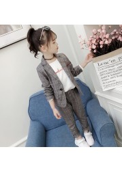 Teen Girls Clothes Set Autumn Girls Solid Suit Jackets + Pants 2pcs School Girls Casual Children Clothes 8 10 12 Years