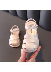 Girls Sandals Summer Solid Color Cutout Baby Girl Shoes Flat Heels First Walkers Soft Bottom Toddler Sneakers