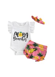 Ma&Baby 0-12M Newborn Infant Baby Girls Clothes Set Fruit Print Romper Pants Outfits Summer Baby Costumes D01