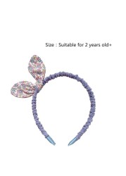 1PC Cute Kids Lovely Cloth Floral Printed Hair Hoop Small Fresh Style Fashion Baby Girls Rabbit Ears Bowknot Headband