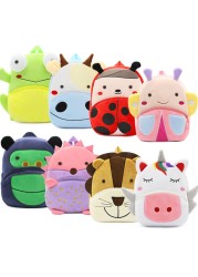 Fashion Children's School Bags 3D Cartoon Print Plush Kids Backpack Kindergarten Boys and Girls School Bags Mini Backpack Book Bag