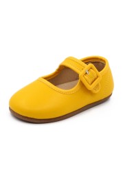 Candy Color Mary Janes 2022 Spring Autumn New Children's Small Leather Shoes Kindergarten Girls Single Flats Casual Shoes