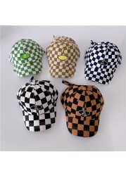 MILANCEL 2022 summer new children's patchwork hat fashion plaid baseball caps