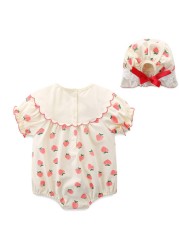 LAUDKA 0-24M Summer Baby Girl Clothes Strawberry Print Cotton Clothes Newborn Baby Princess Girls Underwear