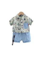 New summer baby clothes suit children boys fashion casual shirt shorts 2pcs/sets baby sport costume infant kids tracksuit
