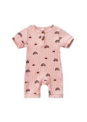 Ma & baby 3-24M Newborn Infant Baby Boys Girls Romper Rianbow Print Ruffle Jumpsuit Playsuit Clothes Costumes C01