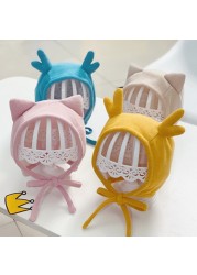 Cute Autumn Winter Baby Hat Cartoon Newborn Baby Girl Boy Bonnet Warm Hat Ear Protection Christmas Infant Baby Beanie Hat