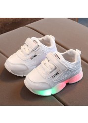 Size 21-30 Children LED Sneakers With Light Up Sole Baby Led Luminous Shoes For Girls / Glowing Lighted Shoes For Kids Boys