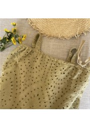 2022 korean dell junmei toddler baby suspender dress korean sling dress for toddlers, embroidered holes