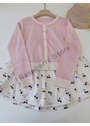 Pre-sale April 10th Girls Cardigan Pink Cherry BP Style For Spring Fall