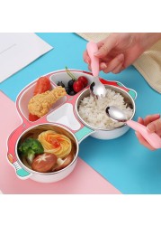 Children's Tableware Set Stainless Steel Dishes Baby Feeding Plate Spoon Fork Cute Cartoon Car Shape Bowl New Arrival