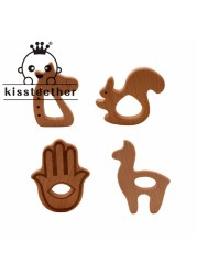 Kisstether 10pcs/lot Food Grade Beech Wood Teething Baby Teether Baby Toys Diy Making Wooden Rings Teething Toy