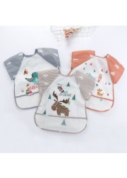 Unisex Infant Baby Toddler Waterproof Short Sleeve Bib Burp Cloths Kids Cartoon Smock Feeding Accessories New Arrival