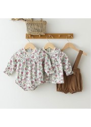 2pcs Baby Girls Clothes Set Floral Romper T-shirt + PP Shorts Summer Newborn Baby Girls Clothes Infant Baby Girls Clothing Suit