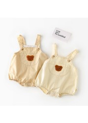 MILANCEL 2022 Summer Baby Girls Clothes Embroidery Bear One Pieces Clothes