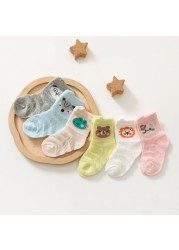 1 Pairs Infant Thin Mesh Sock Cute Cartoon Newborn Baby Socks Short Tube Boys Girls Baby Socks Floor Socks Kids Sock