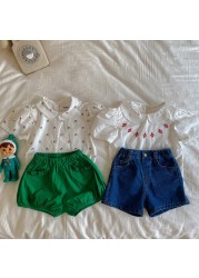MILANCEL 2022 Blouses Girls Children Floral Puff Sleeve Cotton Short Sleeve Kids Blouse 1-6 Y