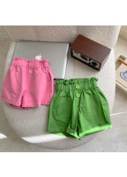 MILANCEL 2022 summer kids shorts elastic band cotton children shorts girls bud shorts