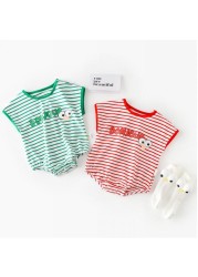 Summer 2022 Baby Clothes Baby Girls Boys Sleeveless Striped Body Suit Cotton Infant Outfits Outfits