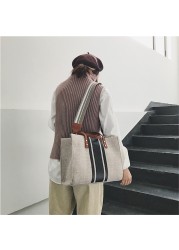 MSGHER Women Canvas Bags Famous Brands Handbag Casual Women Bag Trunk Tote Shoulder Bag Ladies Large Messenger Bag