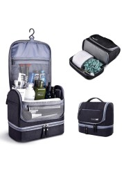 Travel Wall Mount Toiletry Bag with Hook and Handle Waterproof Cosmetic Bag Dop Kit for Men Women Makeup Case Organizer