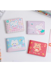 Kawaii Cat Leather Card Wallet for Women Cute Rabbit Cards Driver License Holder Credit Card Protective Sleeve 4 Card Slots