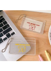 New Fashion 2 Bit Transparent Waterproof PVC Women Girls Card Case Business Card Holder Men Credit Card Bag ID Card Small Wallet