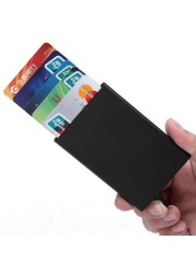 Anti-theft ID Credit Card Holder Porte Carte Thin Aluminum Metal Wallets Pocket Bank Box Women Men Credit Card Box