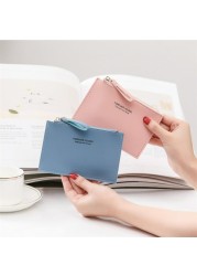 New PU Leather Women Wallets Zipper Coin Purse Key Chain Small Wallet Mini Multi Card Bit Card Holder Card Holder