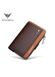 Williapolo Men's Keychain Genuine Leather Key Holder Men Key Wallet Organizer Pouch Car Keychain Housekeeper Key Case Card Holder