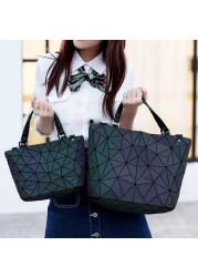 New Luminous Bao Bag Reflective Geometric Bags For Women 2020 Quilted Shoulder Bags Plain Folding Female Bags Bolsa Feminina