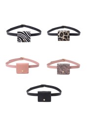 Women Mini PU Leather Fanny Pack Casual Waist Bag Girls Female Simple Classic Cell Phone Pocket Travel Purse With Removable Belt