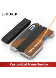 SEMORID-حامل بطاقات معدني متعدد الوظائف مضاد للسرقة ومضاد Rfid للرجال ، ومحفظة صغيرة وذكية وبسيطة