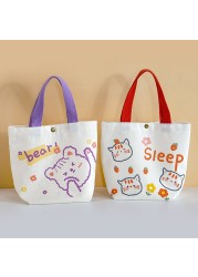 Shopper Storage Organizer Tote Bag Canvas Lunch Bags For Women Eco Reusable Shopping Bags With Handle Anime Tote Cartoon