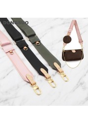 Large wide canvas strap nylon strap luxury designer shoulder bag strap replacement with genuine leather handbag accessory parts