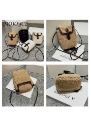 Square Box Women's Retro All-match Small Bag Luxury Wool Messenger Shoulder Bags Lamb Hair Shoulder Bag