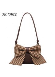 Women Shoulder Bags Fashion Shoulder Messenger Crossbody Bag Big Bowknot PU Leather Small Square Bag Travel Clutch