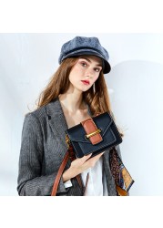 New Women's Leather Bags Elegant Ladies Handbag Small Square Single Shoulder Bags