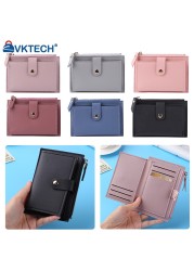 Fashion Women Solid Color Credit Card ID Card Multiple Slot Card Holder Ladies Casual PU Leather Small Coin Purse Pocket Wallet