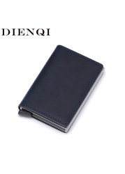 DIENQI - Genuine Leather Men Wallet, Genuine Rfid Leather Small Wallet, Slim Male Wallet, Luxury Wallet