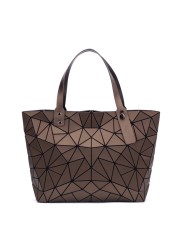 Geometric women's handbag, diamond tote bag, laser foldable shoulder bag, casual shopping bag