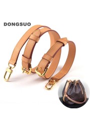 Bag Strap 100% Genuine Leather Strap for Designer Brand Shoulder Messenger Bag Strap Oxidation Cowhide Bag Accessory Parts