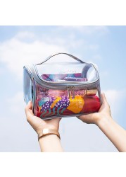 Bfuming Fashion Portable Makeup Bag for Women PVC Transparent Waterproof Large Capacity Travel Cosmetic Storage Bag