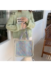 Female retro fluffy embroidery flower bag jacquard canvas square garment bags crossbody bag for Christmas gifts