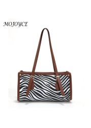 Women Shoulder Bags Zebra Animal Pattern Print Shopping Bag Handbag Women Casual Square All-match Shoulder Bags Tote