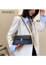 Women Retro Handbag PU Leather Shoulder Tote Solid Color Underarm Bag Female Casual Armpit Small Clutch for Women Gifts