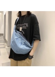 Casual simplicity large shoulder bags women canvas high-capacity crossbody bag denim bag women messenger bag