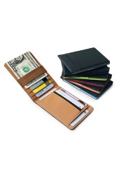 Fashion Mini Wallet Slim Money Wallet Coin Bag Multi Card Pocket Men Business Credit Card Holder Passport Clip Cash Organizer