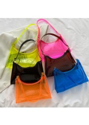 Summer Fashion Transparent Clear Jelly Handbag Shoulder Bags For Women Elegant Evening Bag Ladies Underarm Bag