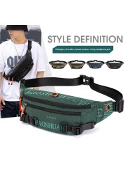 New outdoor men letter waist bag street trend chest bag messenger bag sports running close fitting fanny pack